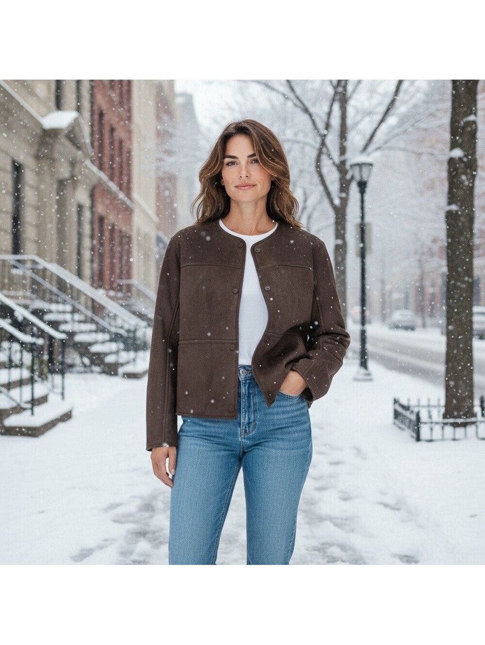 $395 Mercer Collective Heather Collarless Reversible Coat  Size Medium